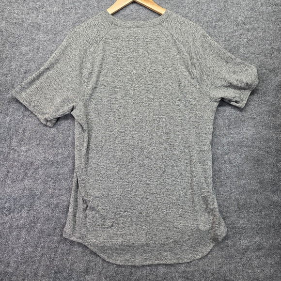 Mens Heather Gray Short Sleeve Casual‎ Raglan Tee Shirt Top - Picture 2 of 5